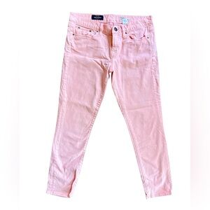 J Crew Pink ankle crop toothpick jeans
